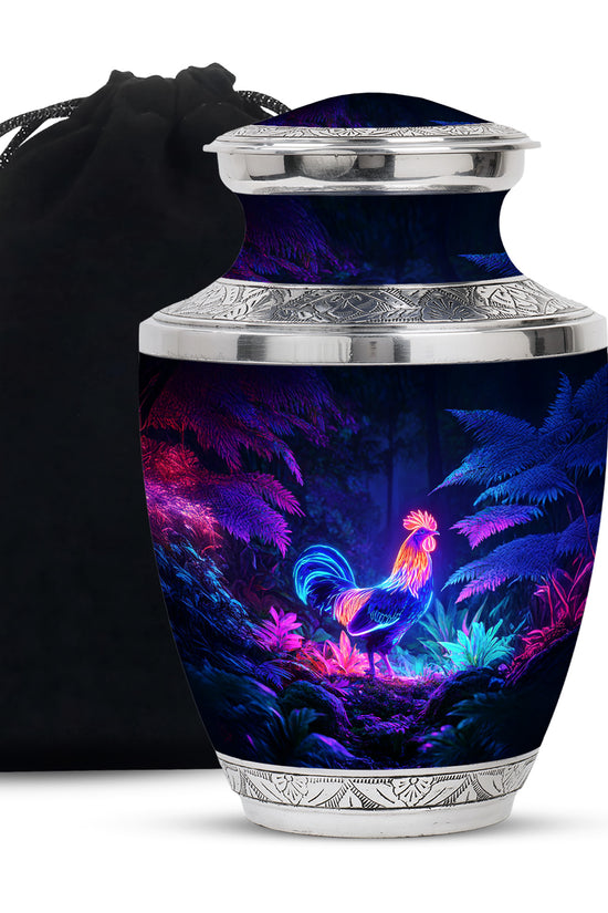 Neon Hen Cremation Urn - Forest Memorial Urn For Human Ashes