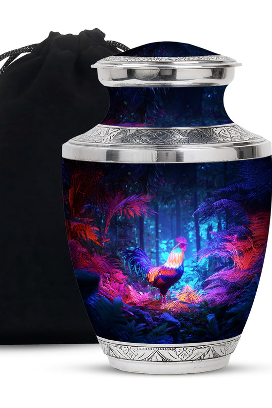 Colourful Hen Memorial Urn - Forest Funeral Urn For Male & Female