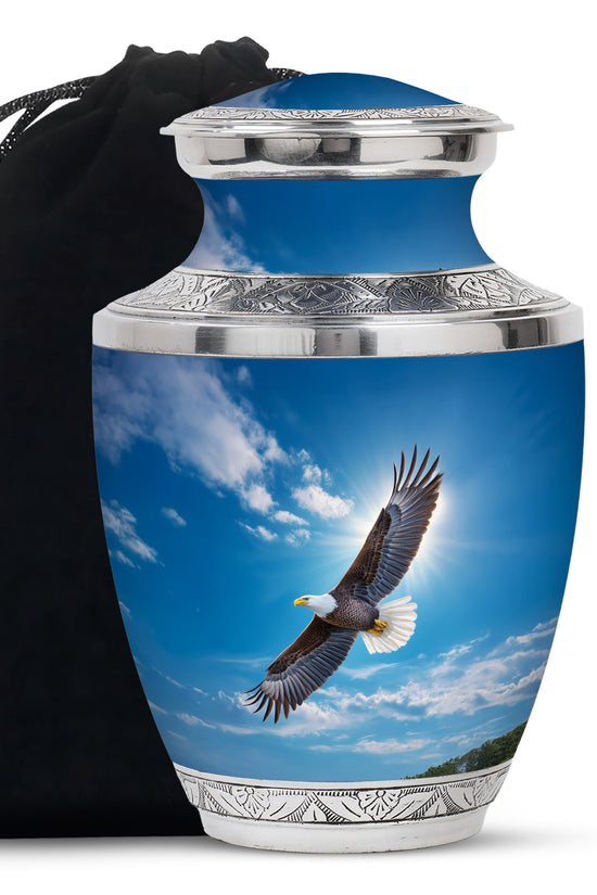 Eagle Theme Funeral Urn - Large Cremation Urn For Adult Ashes