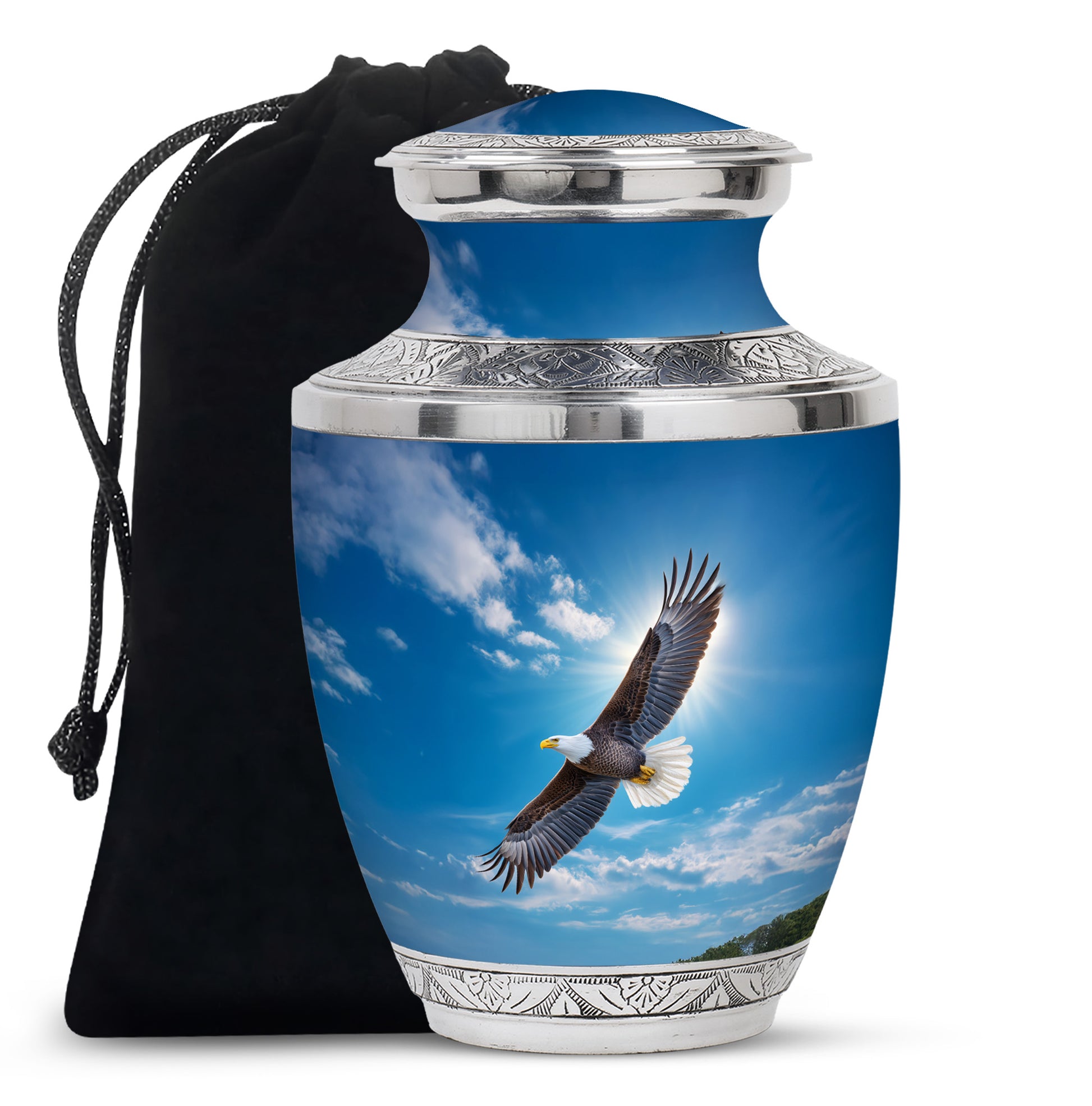Eagle Theme Funeral Urn - Large Cremation Urn For Adult Ashes