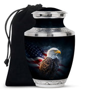 American Flag Memorial Urn - Military Theme Funeral Urn For Adult Ashes