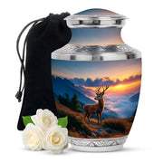 Mountain Deer Funeral Urn - Sunset Memorial Urn For Human Ashes
