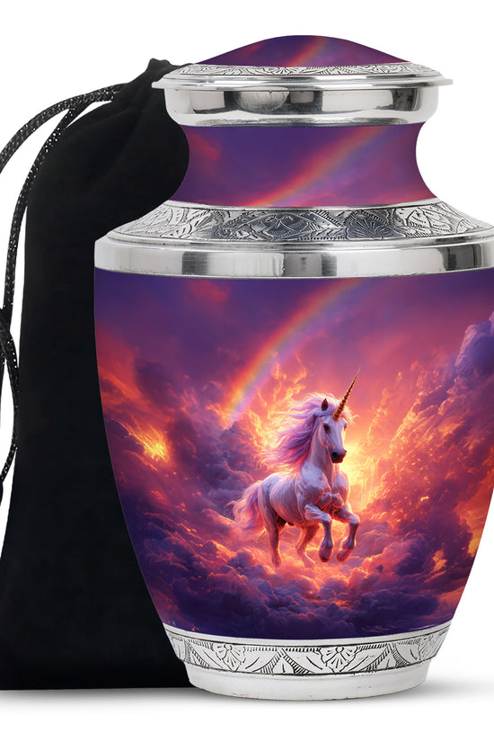Unicorn Theme Funeral Urn - Spiritual Theme Memorial Urn For Adult Ashes