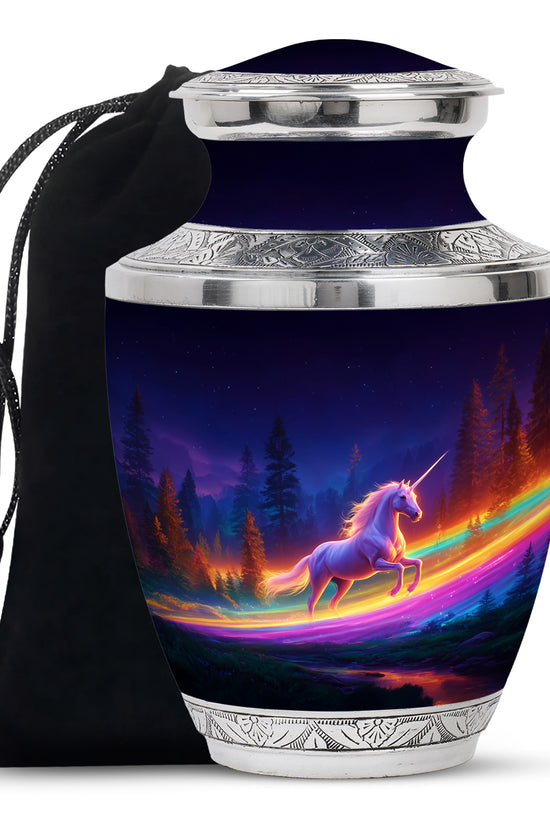 Unicorn Theme Memorial Urn - Rainbow Theme Cremation Urn For Adult Ashes