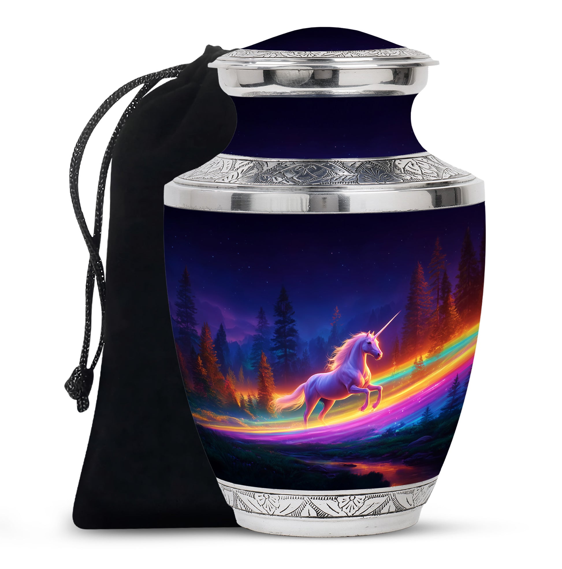Unicorn Theme Memorial Urn - Rainbow Theme Cremation Urn For Adult Ashes