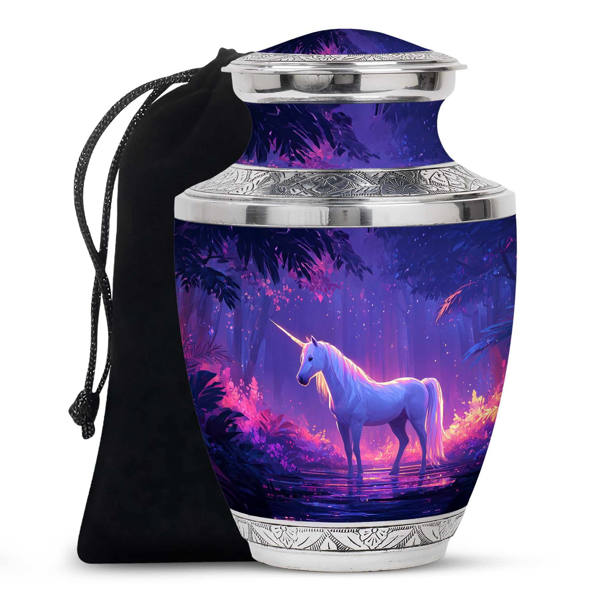 Beautiful Unicorn Cremation Urn - Large Funeral Urn For Human Ashes