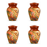 Four identical Classic keepsakes with amber caps, golden hummingbirds, desert blooms and Daphne Cedarbrook portraits and full dates.