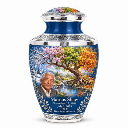 Personalized Tree of Life Tasty urn, 10 inch large Urn; fictional portrait example