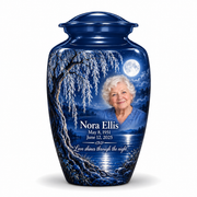 Personalized Tree of Life Classic urn, 10 inch large Urn; fictional portrait example