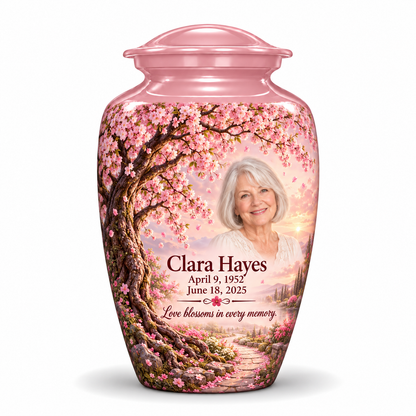 Personalized Tree of Life Classic urn, 10 inch large Urn; fictional portrait example