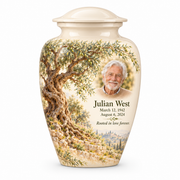 Personalized Tree of Life Classic urn, 10 inch large Urn; fictional portrait example