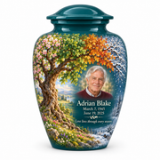 Personalized Tree of Life Classic urn, 10 inch large Urn; fictional portrait example
