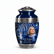 Personalized Tree of Life Premium Classic urn, 1 Keepsake 3 inch Urn; fictional portrait example