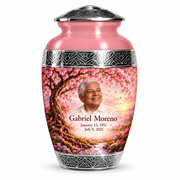 Personalized Tree of Life Premium Classic urn, 1 Keepsake 3 inch Urn; fictional portrait example