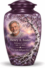 Personalized Tree of Life Classic urn, 10 inch large Urn; fictional portrait example