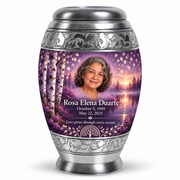 Personalized Tree of Life Monar urn, 10 inch large Urn; fictional portrait example