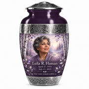 Personalized Tree of Life Premium Classic urn, 10 inch large Urn; fictional portrait example