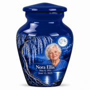 Personalized Tree of Life Classic urn, 1 Keepsake 3 inch Urn; fictional portrait example