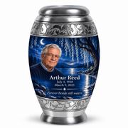 Personalized Tree of Life Monar urn, 10 inch large Urn; fictional portrait example