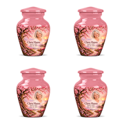 Personalized Tree of Life Classic urn, 4 Keepsake 3 inch Urns; fictional portrait example