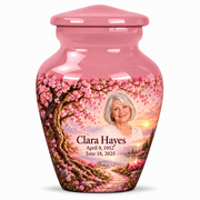 Personalized Tree of Life Classic urn, 1 Keepsake 3 inch Urn; fictional portrait example